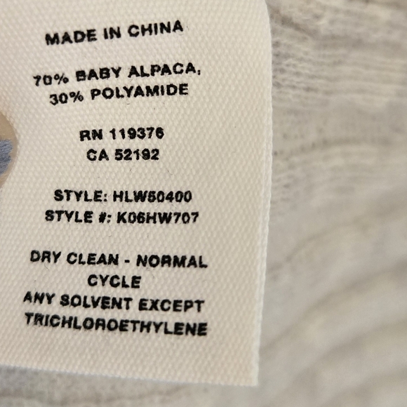 Helmut Lang Baby Alpaca Wool Turtleneck Sweater Dress Size Small Light Grey - Picture 13 of 14